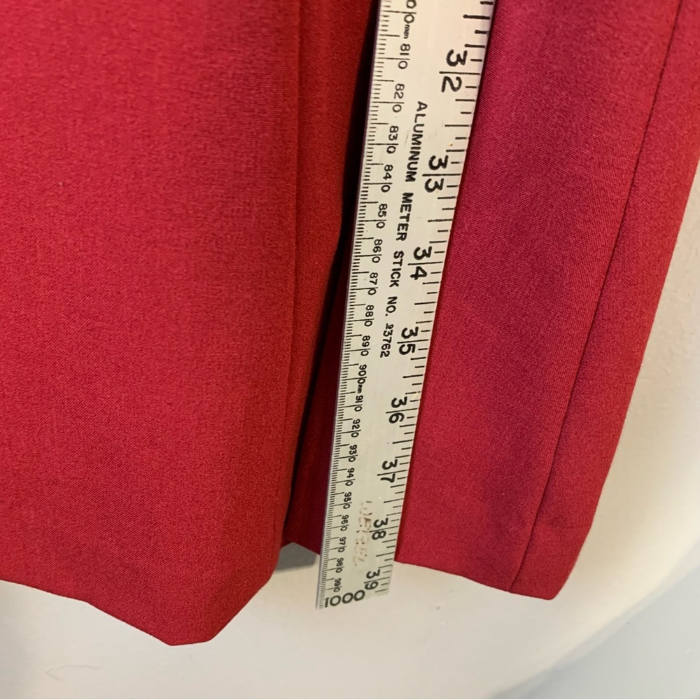 Tahari red sleeveless a-line career wear dress gold back zipper closure. Size 10 - Picture 7 of 9